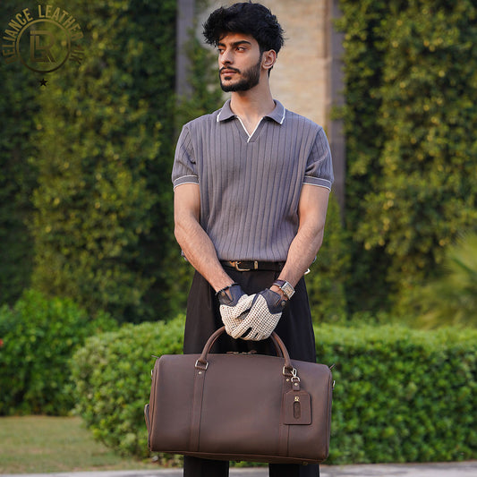 Genuine Cowhide Leather Gym ,Travel Duffle , Large Tote with Shoulder Strap