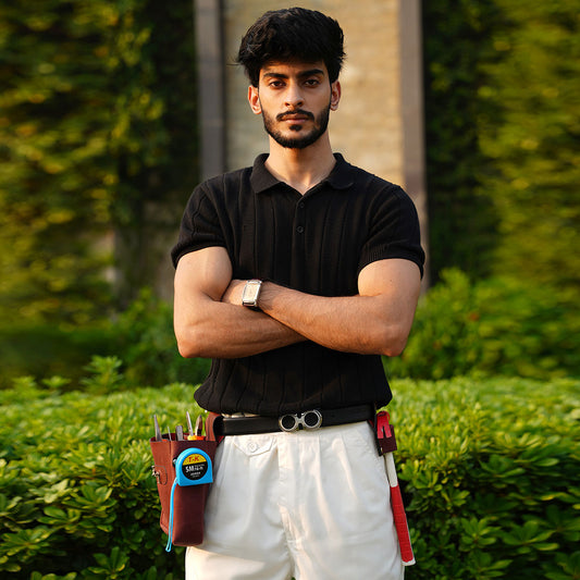 Garden Florist Leather Tool Belt – Handmade, Unisex, Brown Crazy Horse