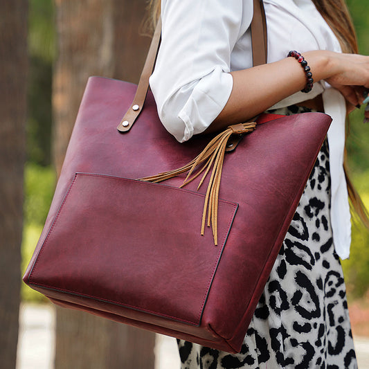 Kattee Leather Totes for Women Shoulder Bag Top Handle Satchel Purse