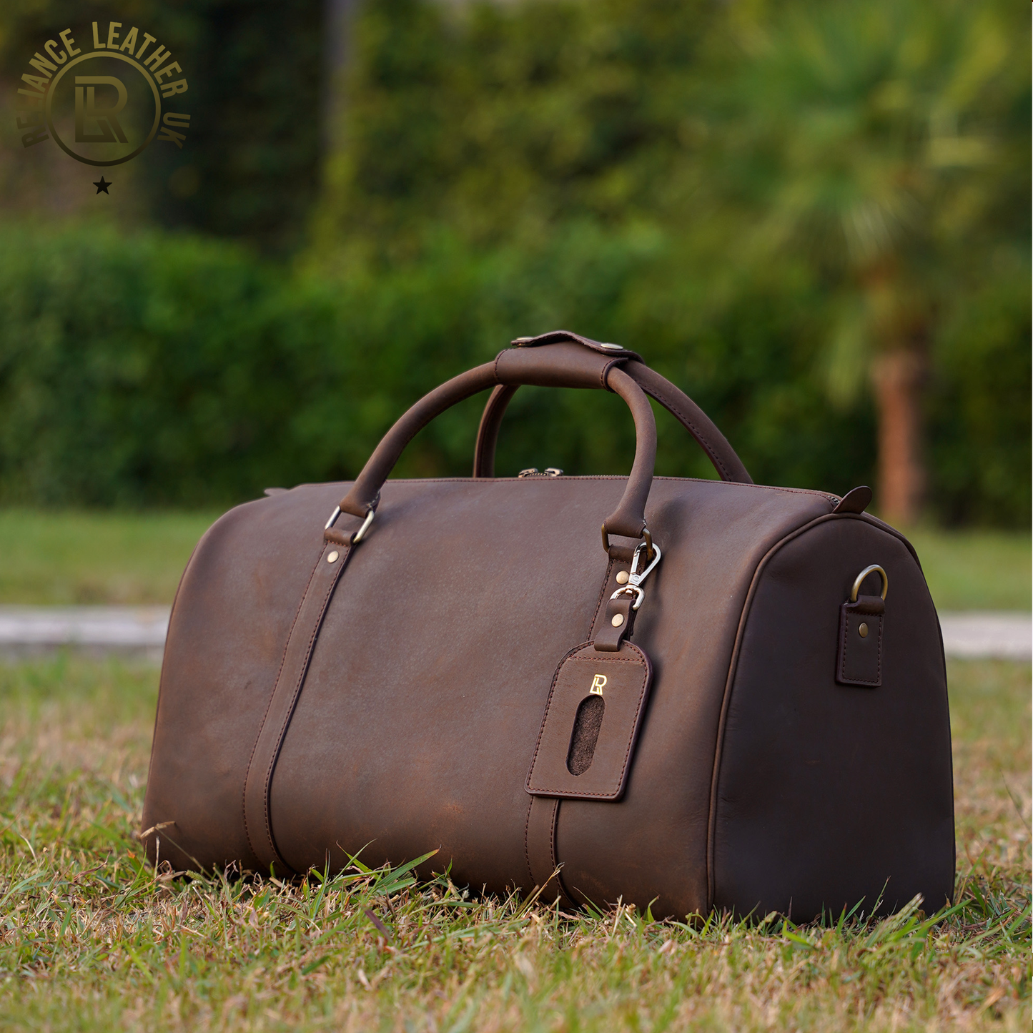 Genuine Cowhide Leather Gym ,Travel Duffle , Large Tote with Shoulder Strap