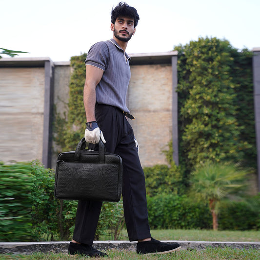 Personalized Top-Grain Leather 16” Laptop Bag