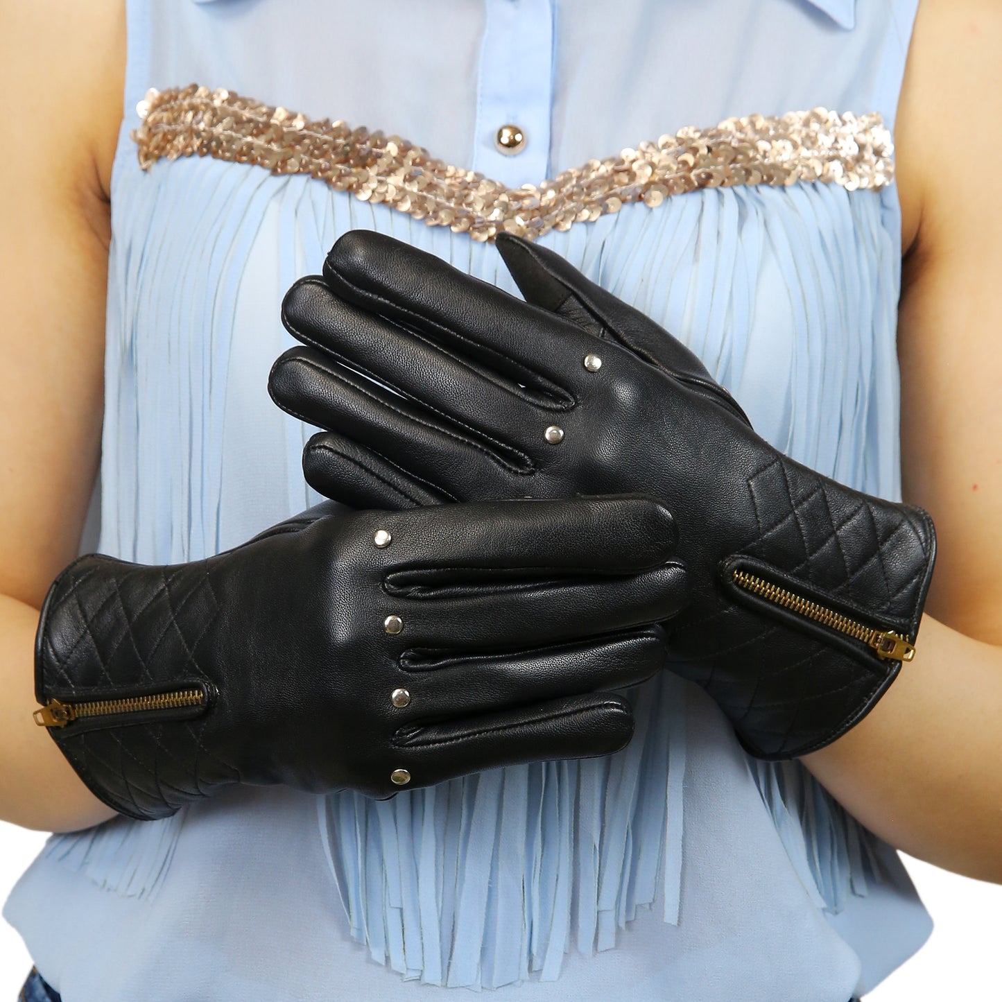 Leather Driving Gloves: Women's Elegant Winter Touchscreen Gloves