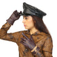 Classy women's mehroon leather gloves - fine soft and smooth nappa lamb leather - warm winter gloves, cashmere lined gloves