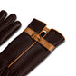 Classy women's mehroon leather gloves - fine soft and smooth nappa lamb leather - warm winter gloves, cashmere lined gloves