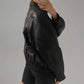 Ladies Classic black Leather Bomber jacket