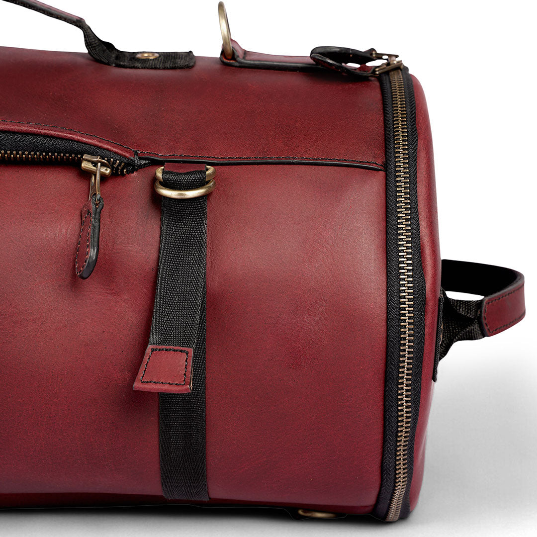 Personalized Brown Leather Roll-Top Backpack — Unisex Travel & Laptop Bag