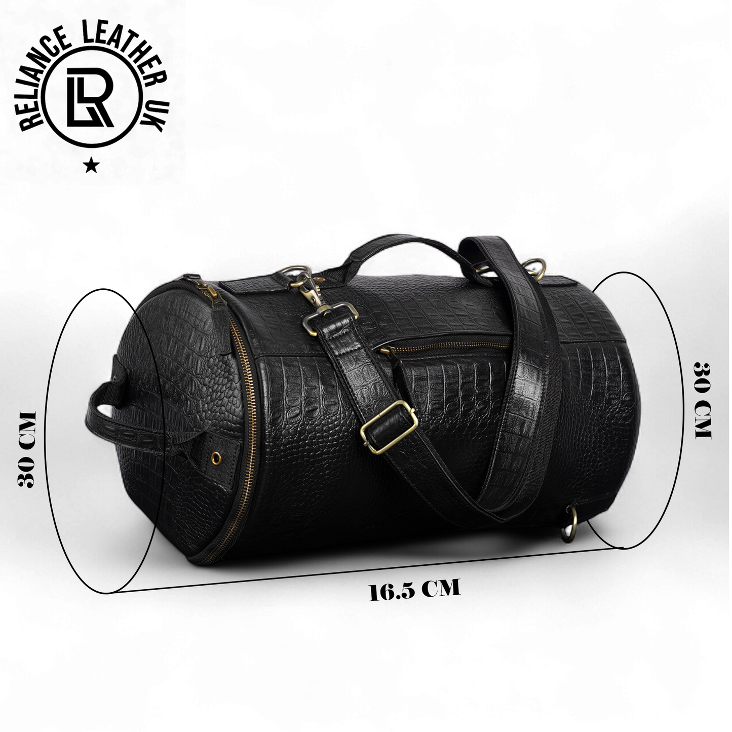 Personalized Brown Leather Roll-Top Backpack — Unisex Travel & Laptop Bag.