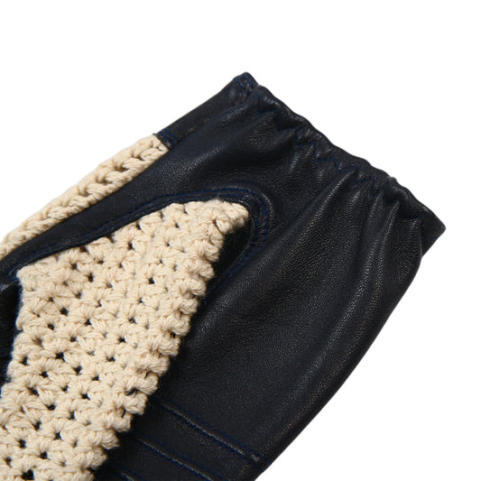 Real Leather Crochet Men's Classic Driving Gloves sheep leather