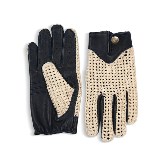Real Leather Crochet Men's Classic Driving Gloves sheep leather