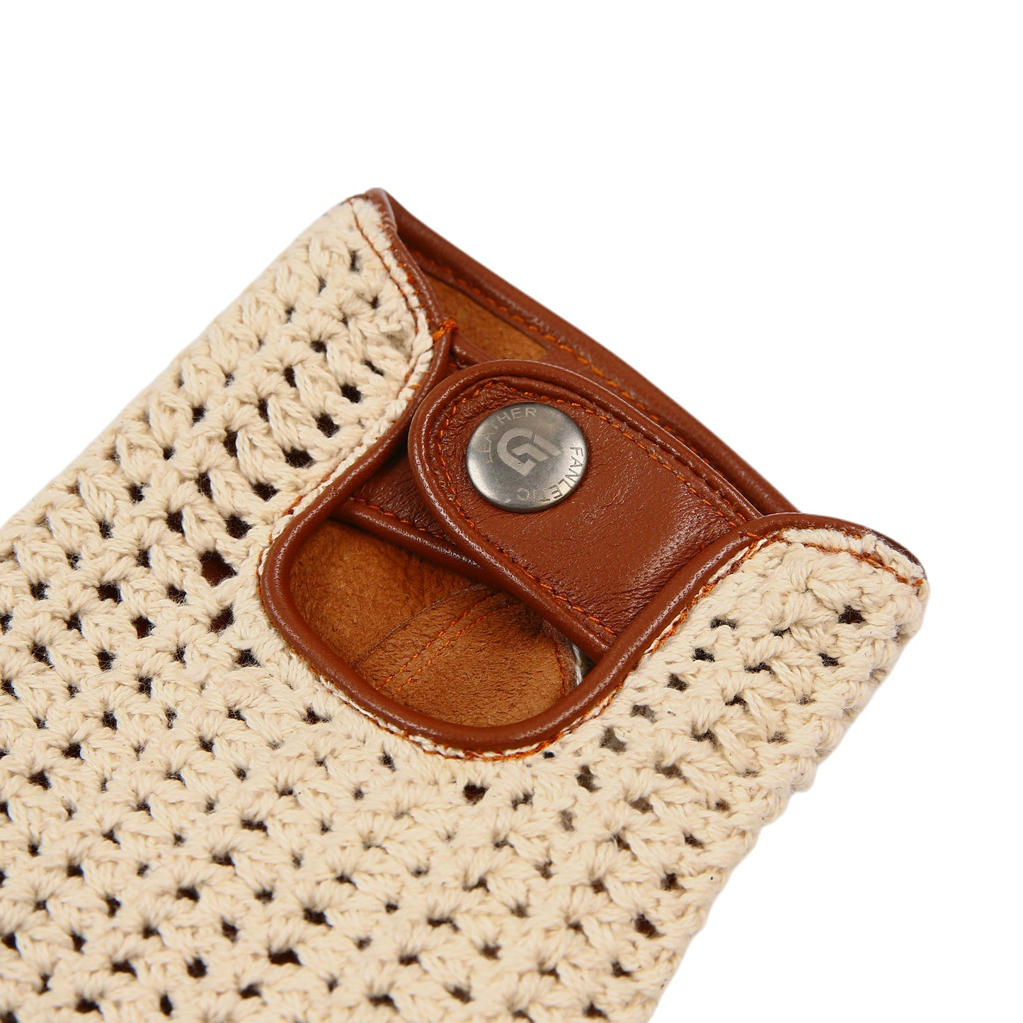 Men`s Real Leather Driving Gloves Retro Style Full Finger Crochet Back Chauffeur