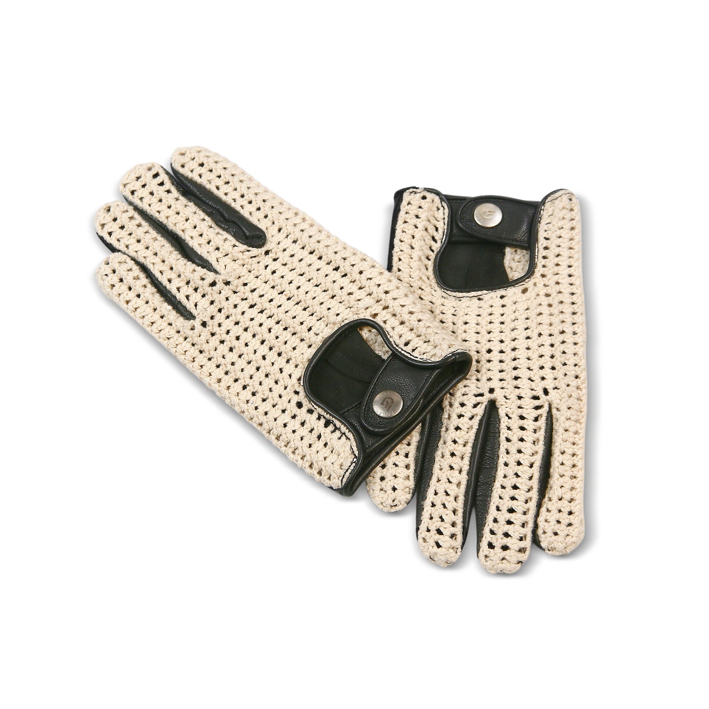 Men`s Real Leather Driving Gloves Retro Style Full Finger Crochet Back Chauffeur
