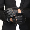 Meetoget Men's Leather Driving Gloves Unlined Goatskin Auto Driving Gloves With Touchscreen Gloves