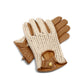 Men`s Real Leather Driving Gloves Retro Style Full Finger Crochet Back Chauffeur