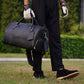 Personalized Black Crocodile Leather Duffle Bag: Travel Weekender, Gym Holdall