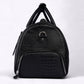Personalized Black Crocodile Leather Duffle Bag: Travel Weekender, Gym Holdall