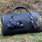 Personalized Black Crocodile Leather Duffle Bag: Travel Weekender, Gym Holdall