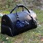 Personalized Black Crocodile Leather Duffle Bag: Travel Weekender, Gym Holdall