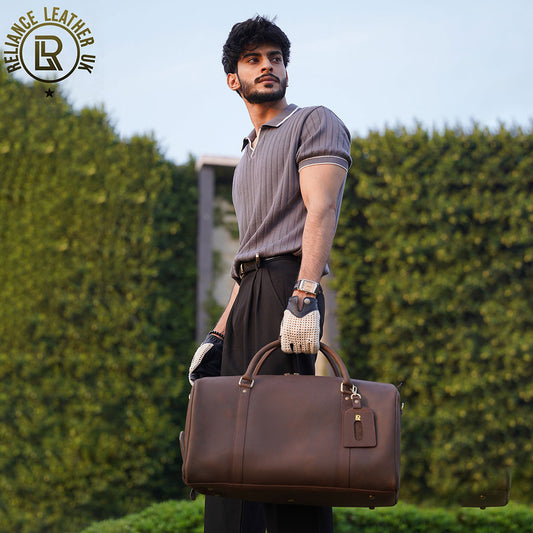 Genuine Cowhide Leather Gym ,Travel Duffle , Large Tote with Shoulder Strap