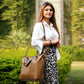 Women’s Brown Leather Tote — Large Work & Laptop Handbag