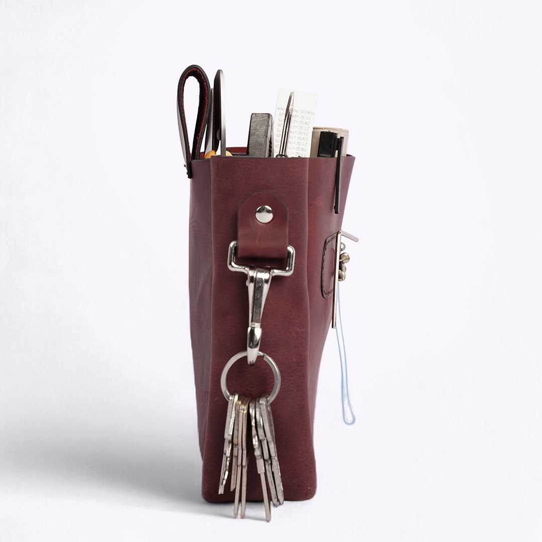 Garden Florist Leather Tool Belt – Handmade, Unisex, Brown Crazy Horse