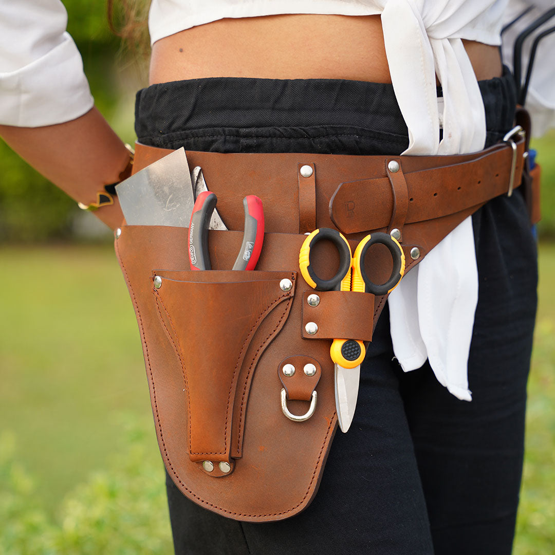 Florist Leather Tool Belt – Personalized Tool Pouch & Garden Bag