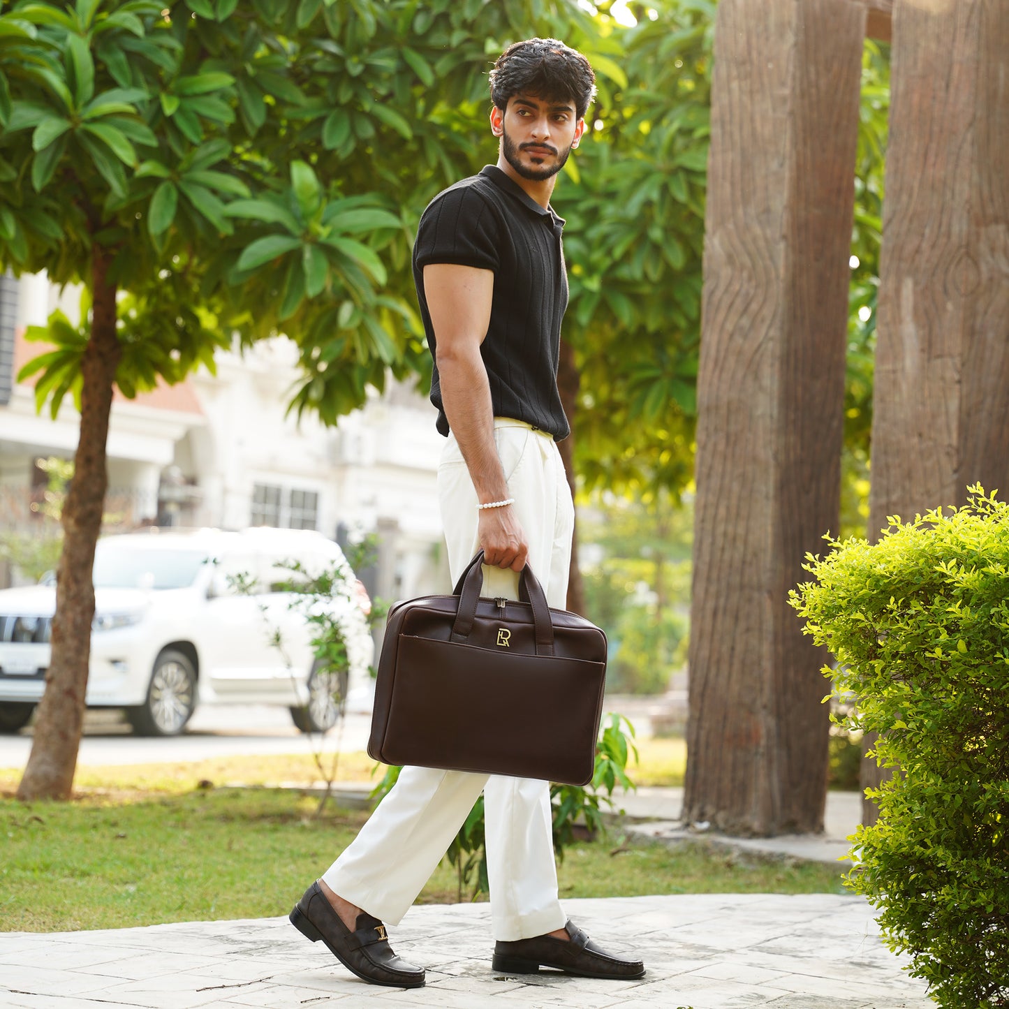 Personalized Laptop Satchel – Leather Gift for Him