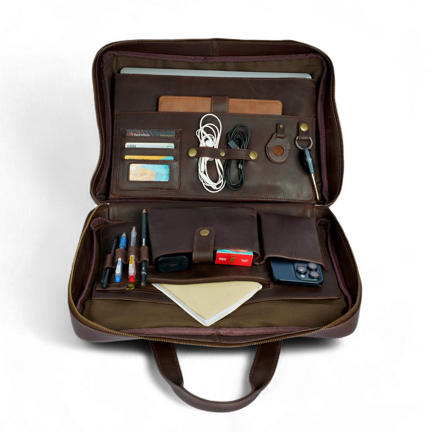 Personalized Laptop Satchel – Leather Gift for Him