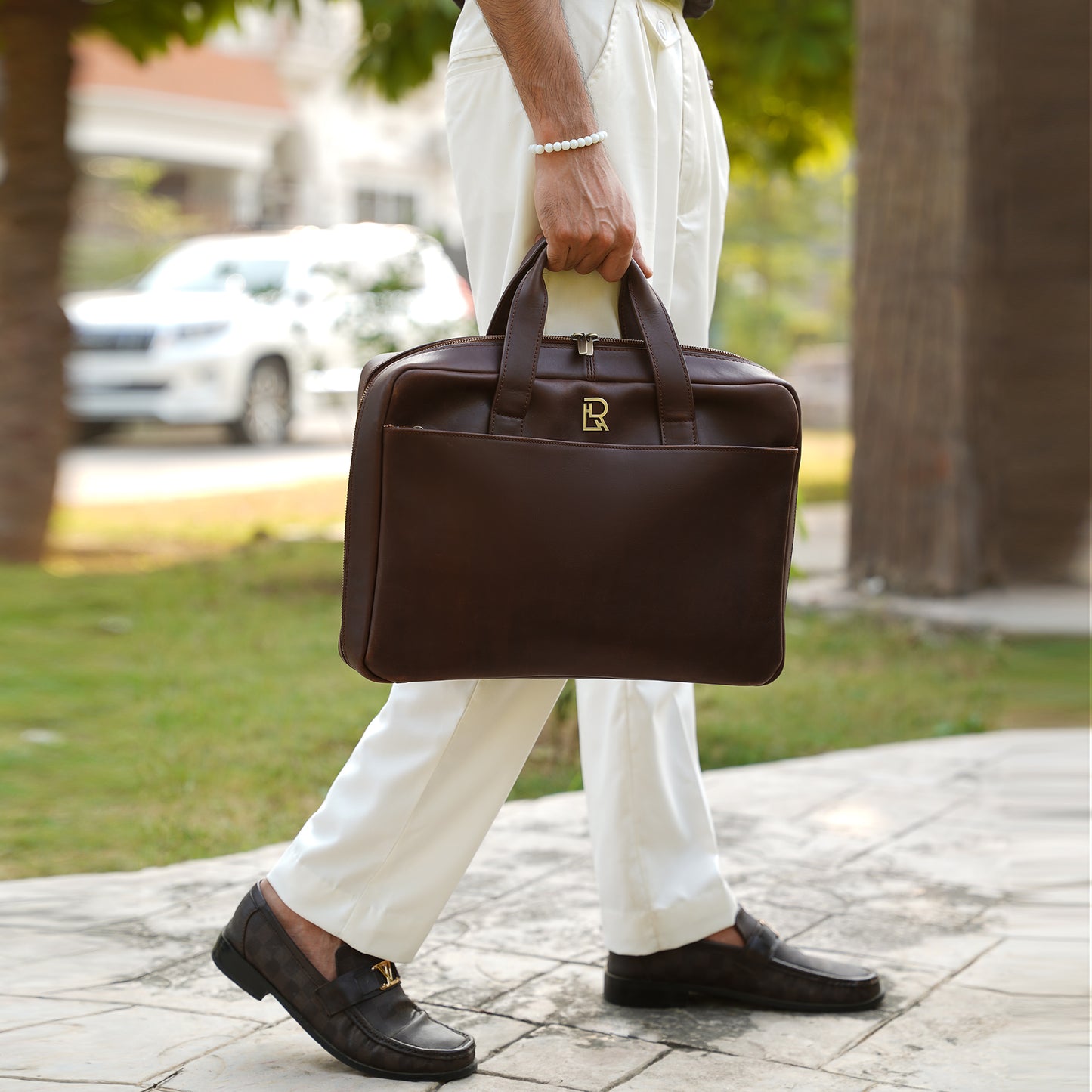 Personalized Laptop Satchel – Leather Gift for Him