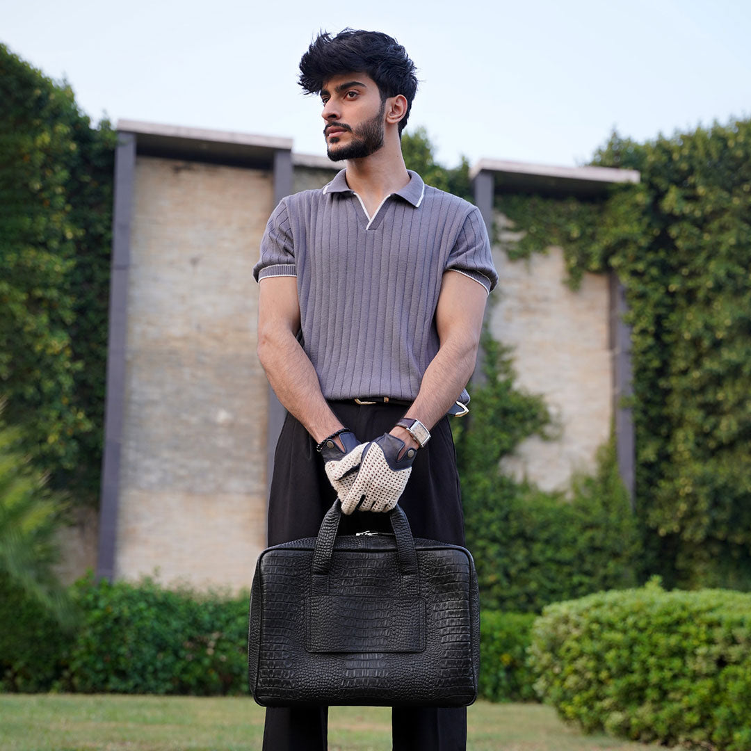 Personalized Top-Grain Leather 16” Laptop Bag