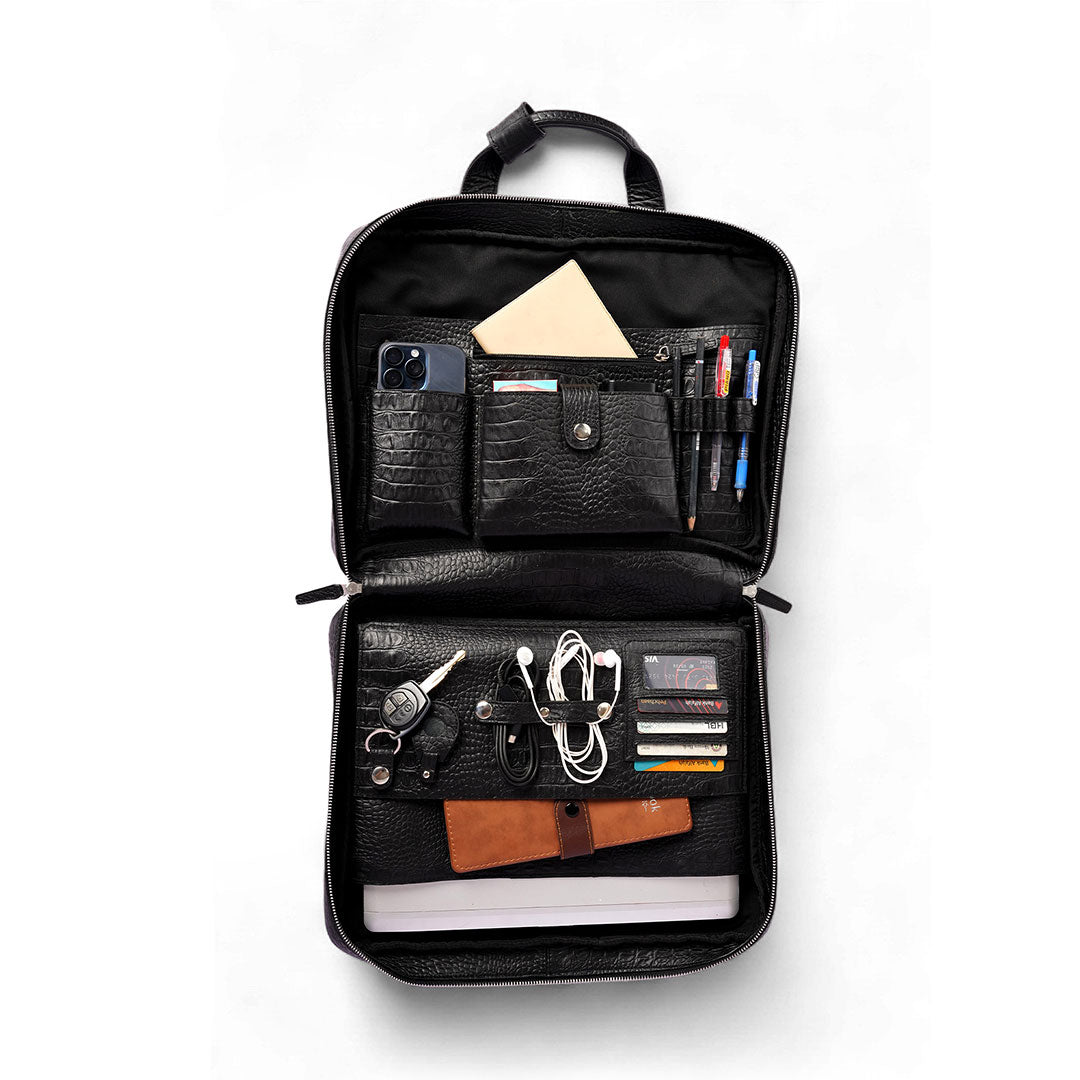 Personalized Top-Grain Leather 16” Laptop Bag