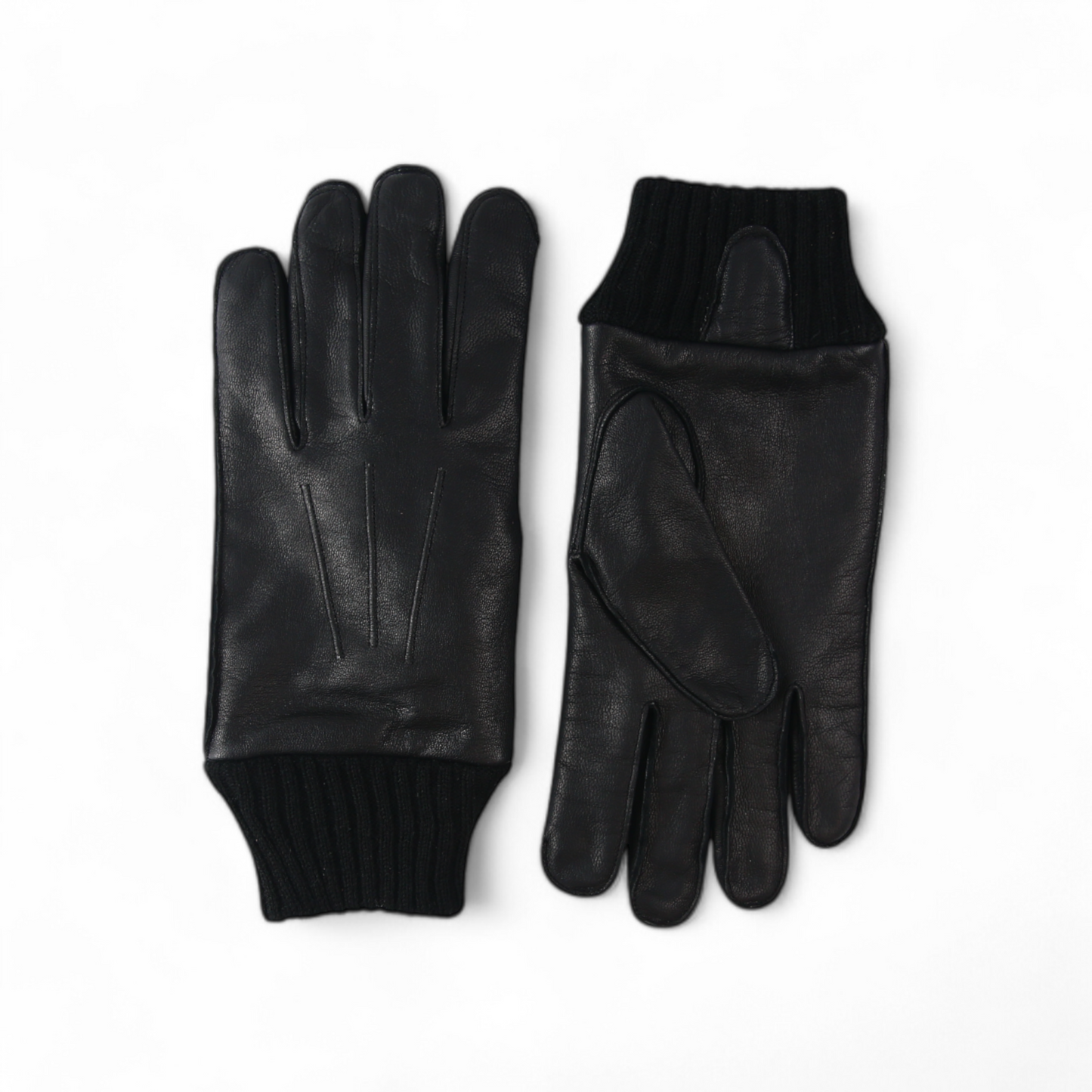 Sheepskin Leather Gloves for Men, Winter Warm Touchscreen Gloves with Cashmere Lining, Driving Motorcycle Gloves