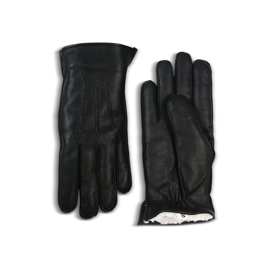 Sheepskin Leather Gloves for Men, Winter Warm Touchscreen Gloves with Cashmere Lining, Driving Motorcycle Gloves