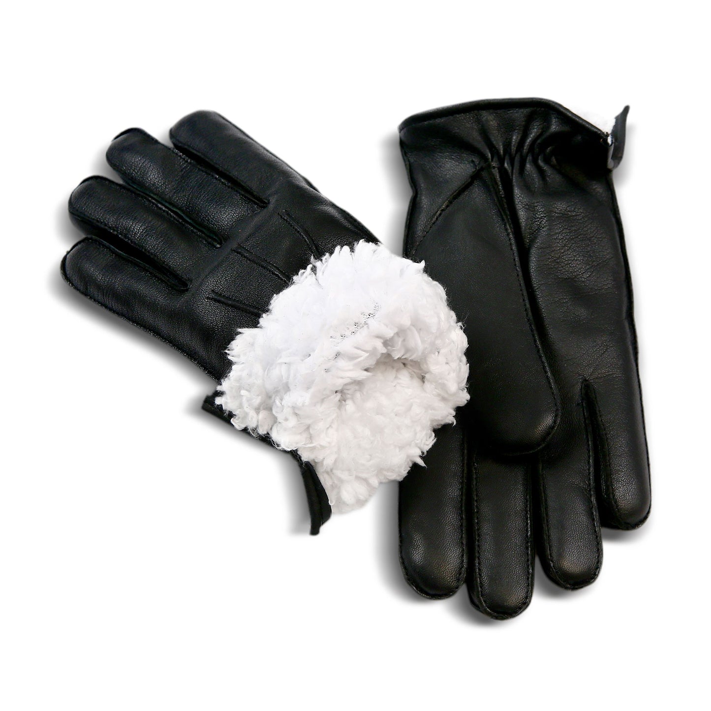 Sheepskin Leather Gloves for Men, Winter Warm Touchscreen Gloves with Cashmere Lining, Driving Motorcycle Gloves